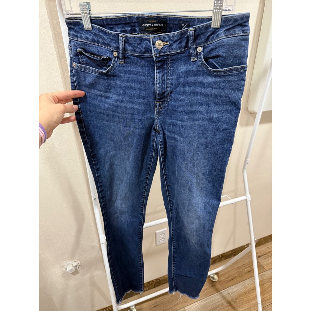 Basic‎ Essential Capsule Wardrobe Skinny Blue 10 Lucky Brand Raw Hem Jeans